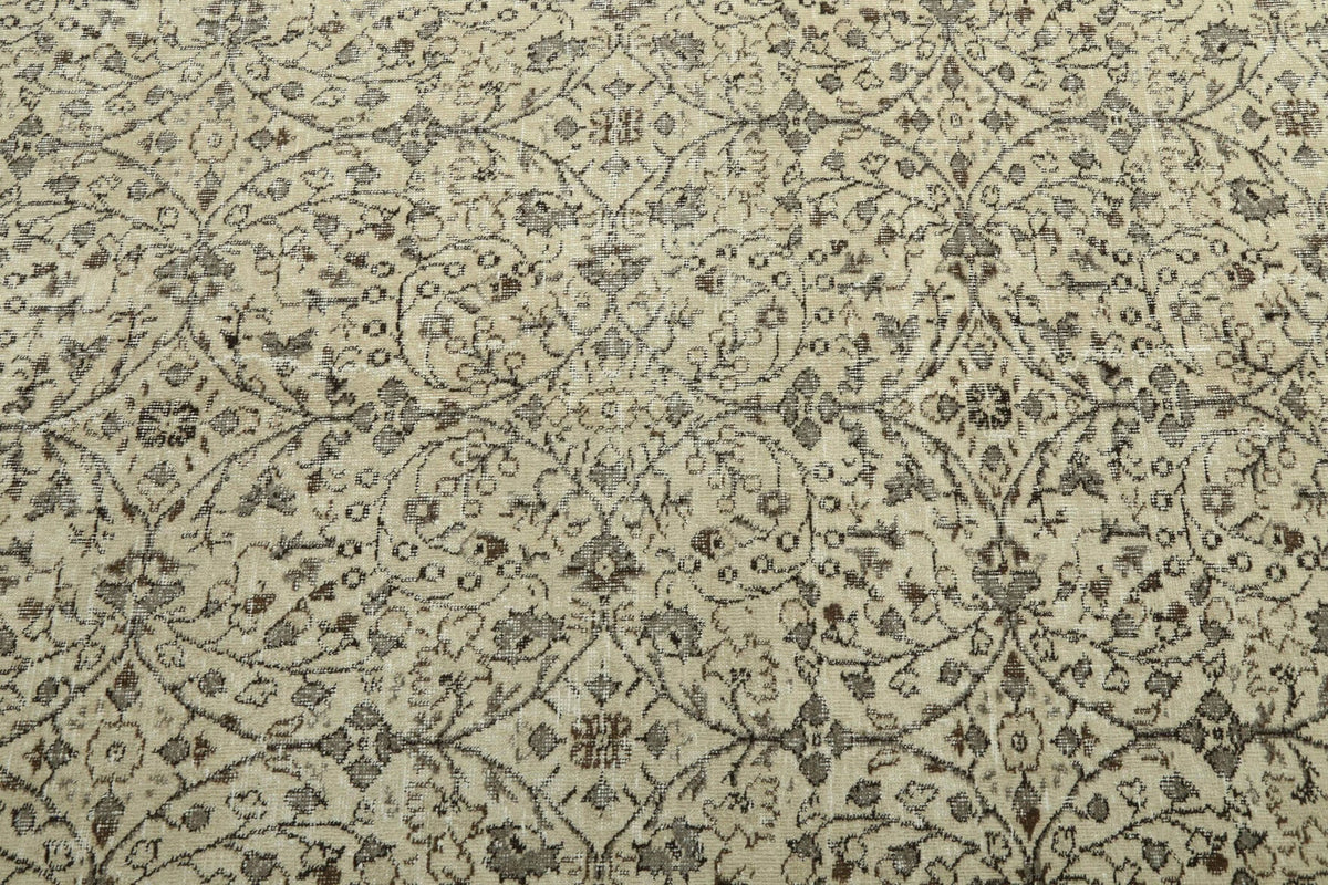 El yapımı vintage halı 188x295 cm çiçek desenli desenli yün - desen detayı