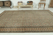 El yapımı vintage halı 198x292 cm çiçek desenli desenli yün - detay görünümü
