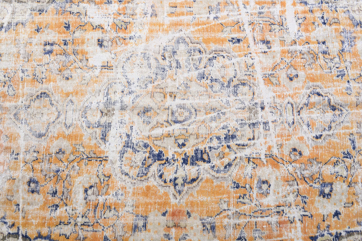Distressed Oriental Orange Anatolian Rug