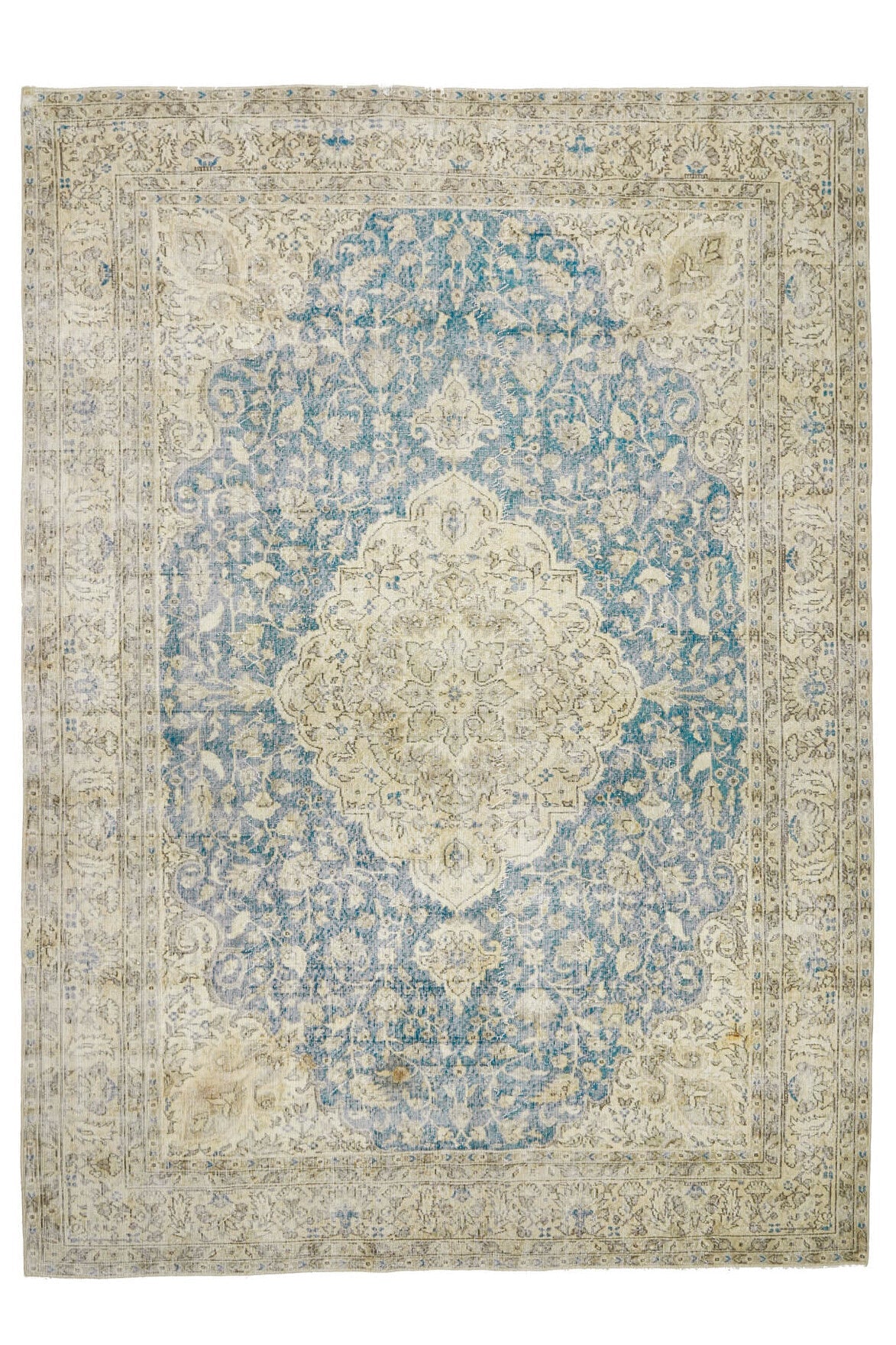 El yapımı vintage halı 259x363 cm oryantal desenli yün - farklı açıdan görünüm
