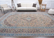 El yapımı vintage halı 287x411 cm oryantal desenli yün - detay görünümü