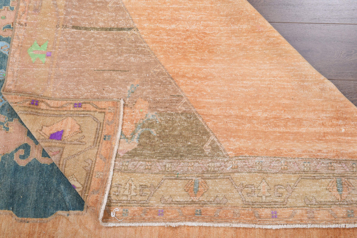 El yapımı vintage halı 229x302 cm oryantal desenli yün - farklı açıdan görünüm