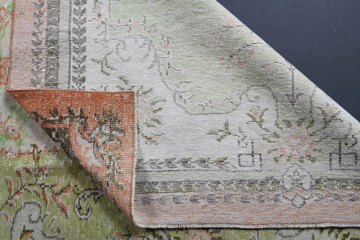 El yapımı vintage halı 183x274 cm oryantal desenli yün - farklı açıdan görünüm