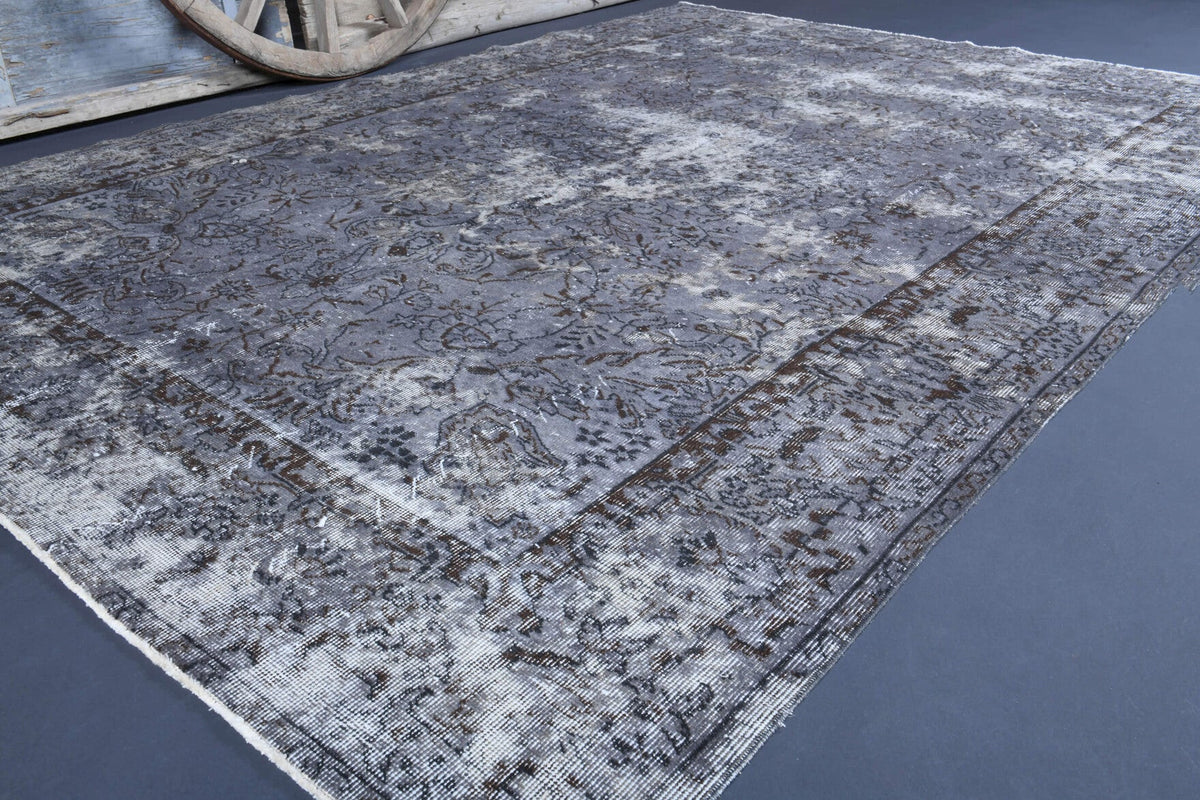 Vintage Hereke Distressed Area Rug