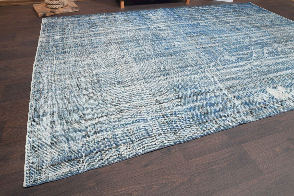 Blue Oushak Vintage Area Rug