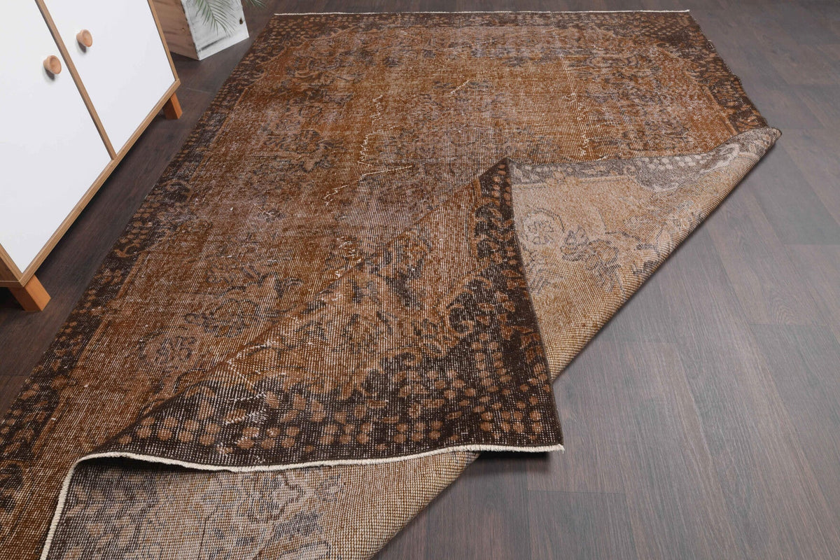 El yapımı vintage halı 183x274 cm oryantal desenli yün - desen detayı