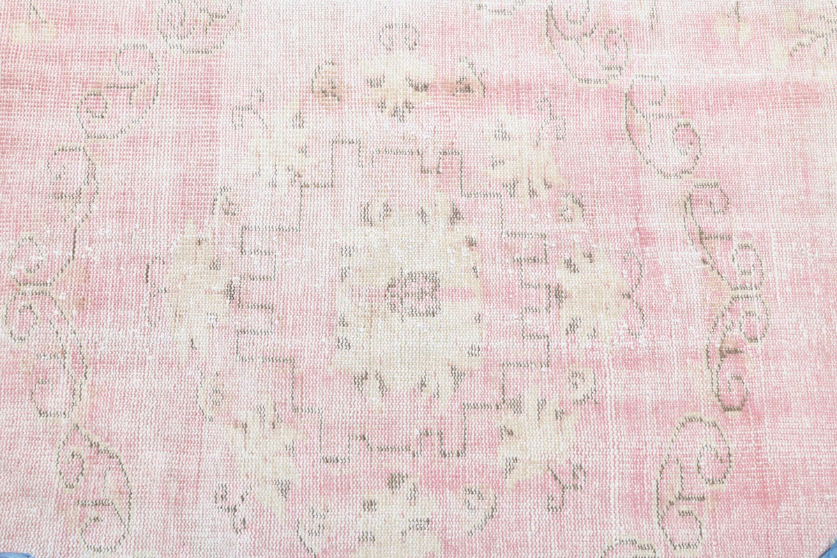 Bright Pink Vintage Anatolian Area Rug