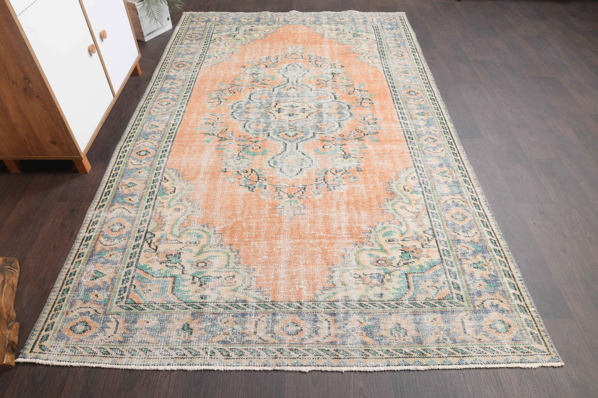 Vintage Anatolian Orange Area Rug