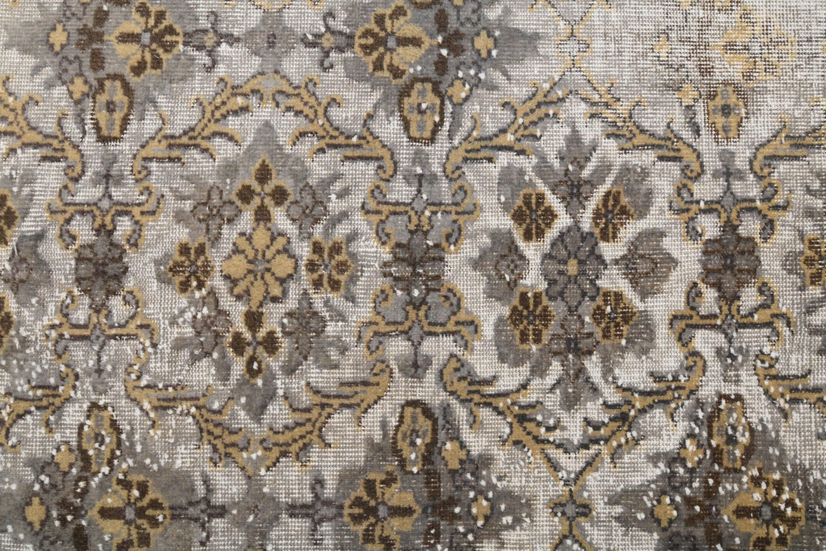 1960s Distressed Vintage Hereke Area Rug