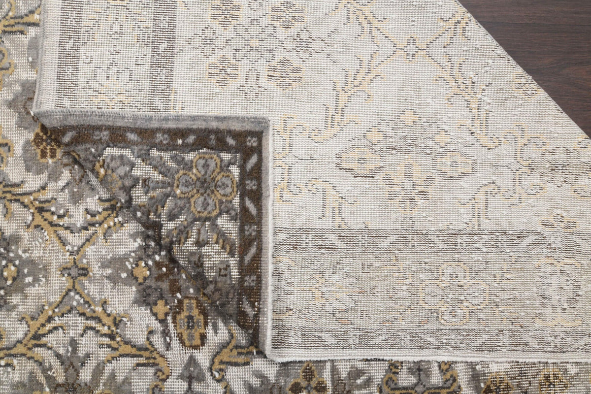 1960s Distressed Vintage Hereke Area Rug