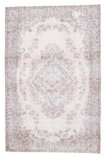 El yapımı vintage halı 183x274 cm oryantal desenli yün - üstten görünüm
