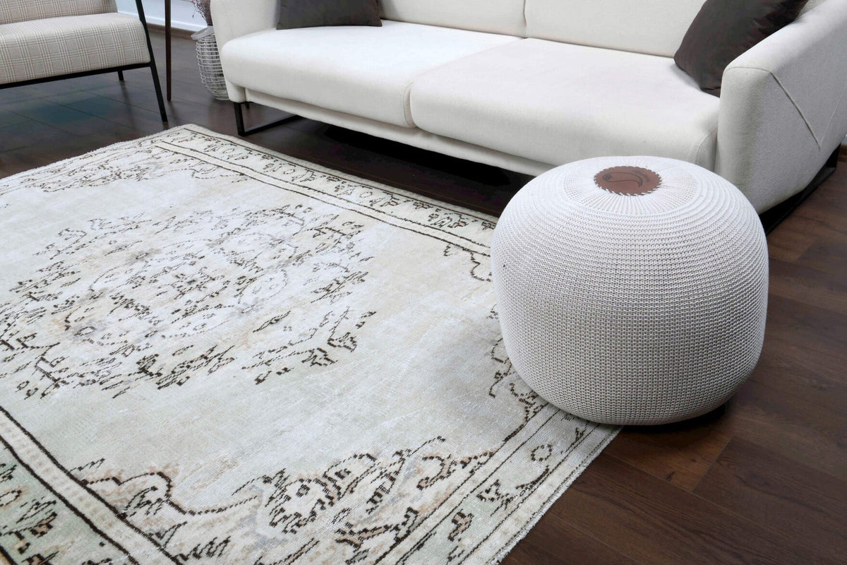 Vintage Gray Oriental Area Anatolian Rug