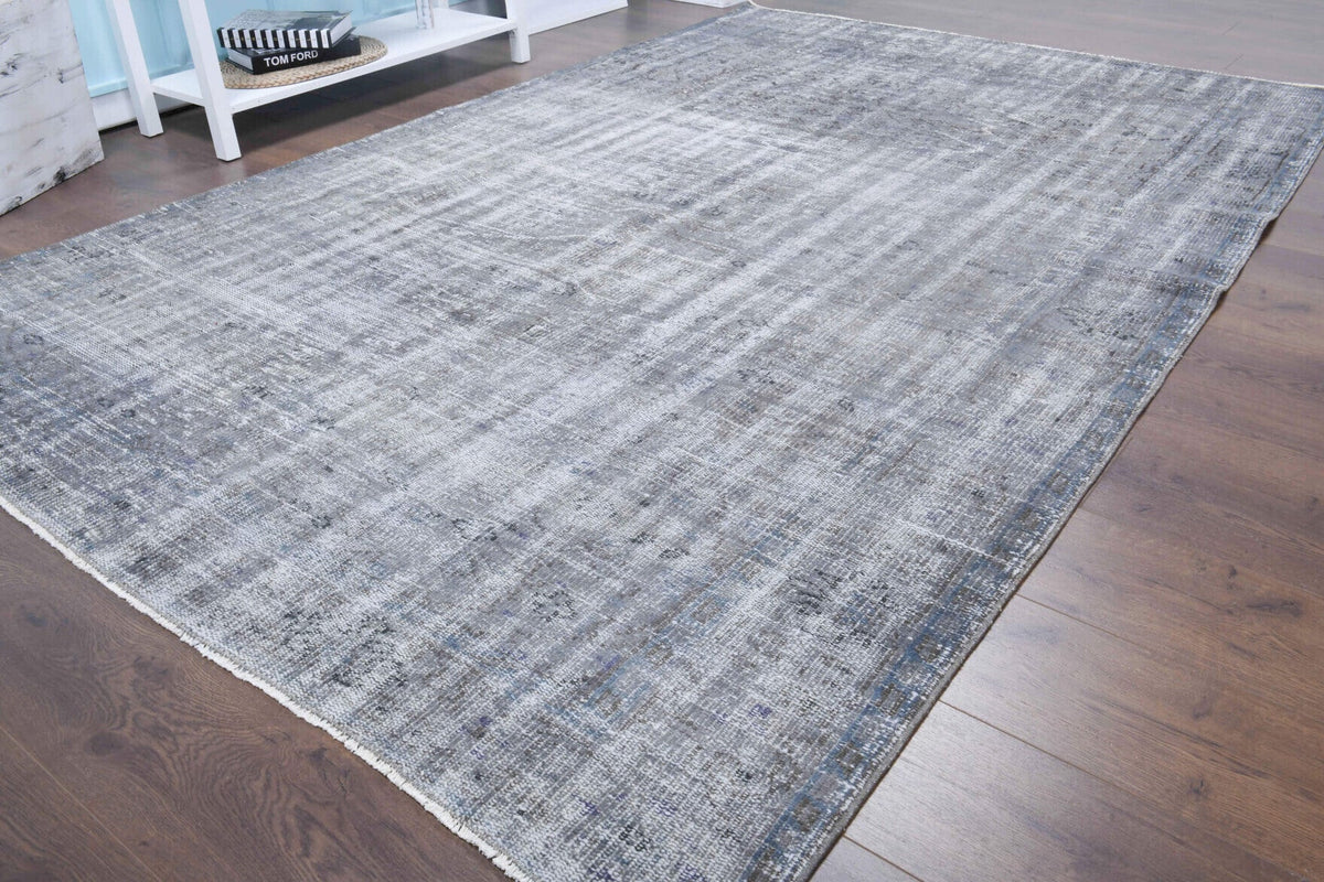 El yapımı vintage halı 183x274 cm soyut desenli yün - desen detayı