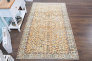 El yapımı vintage halı 147x249 cm bordürlü desenli yün - detay görünümü