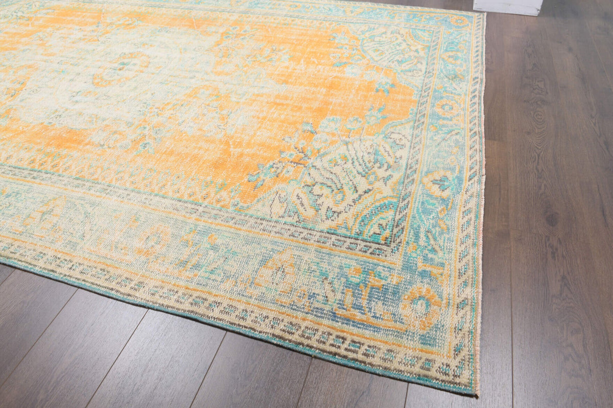 El yapımı vintage halı 183x274 cm oryantal desenli yün - desen detayı