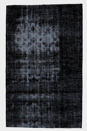 Vintage Turkish Black Area Anatolian Rug