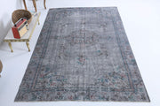 1950'lerden Anadolu kökenli oryantal desenli el dokuma vintage halı, 172x292 cm