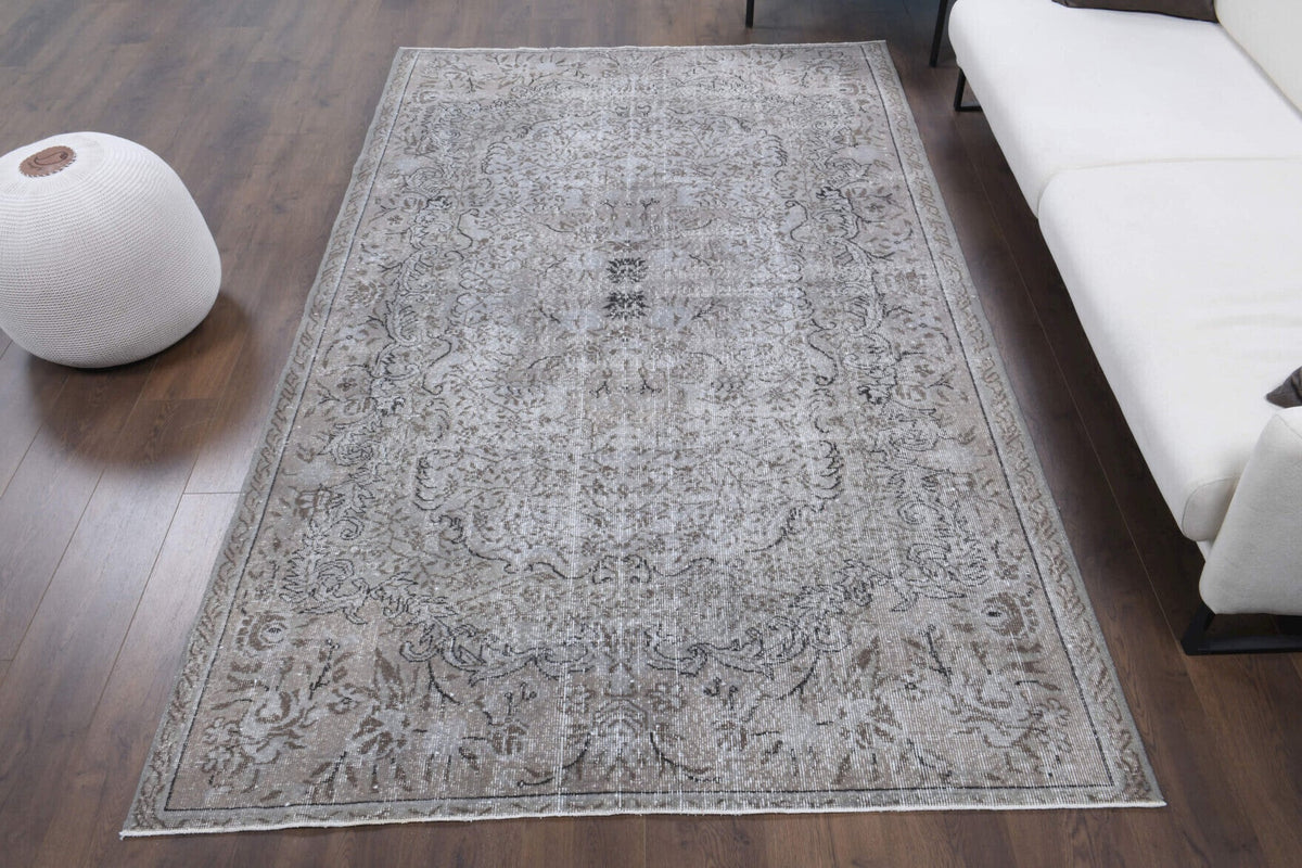 El yapımı vintage halı 178x277 cm oryantal desenli yün - detay görünümü