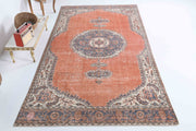1970'lerden İran Bölgesi kökenli oryantal desenli el dokuma vintage halı, 175x330 cm
