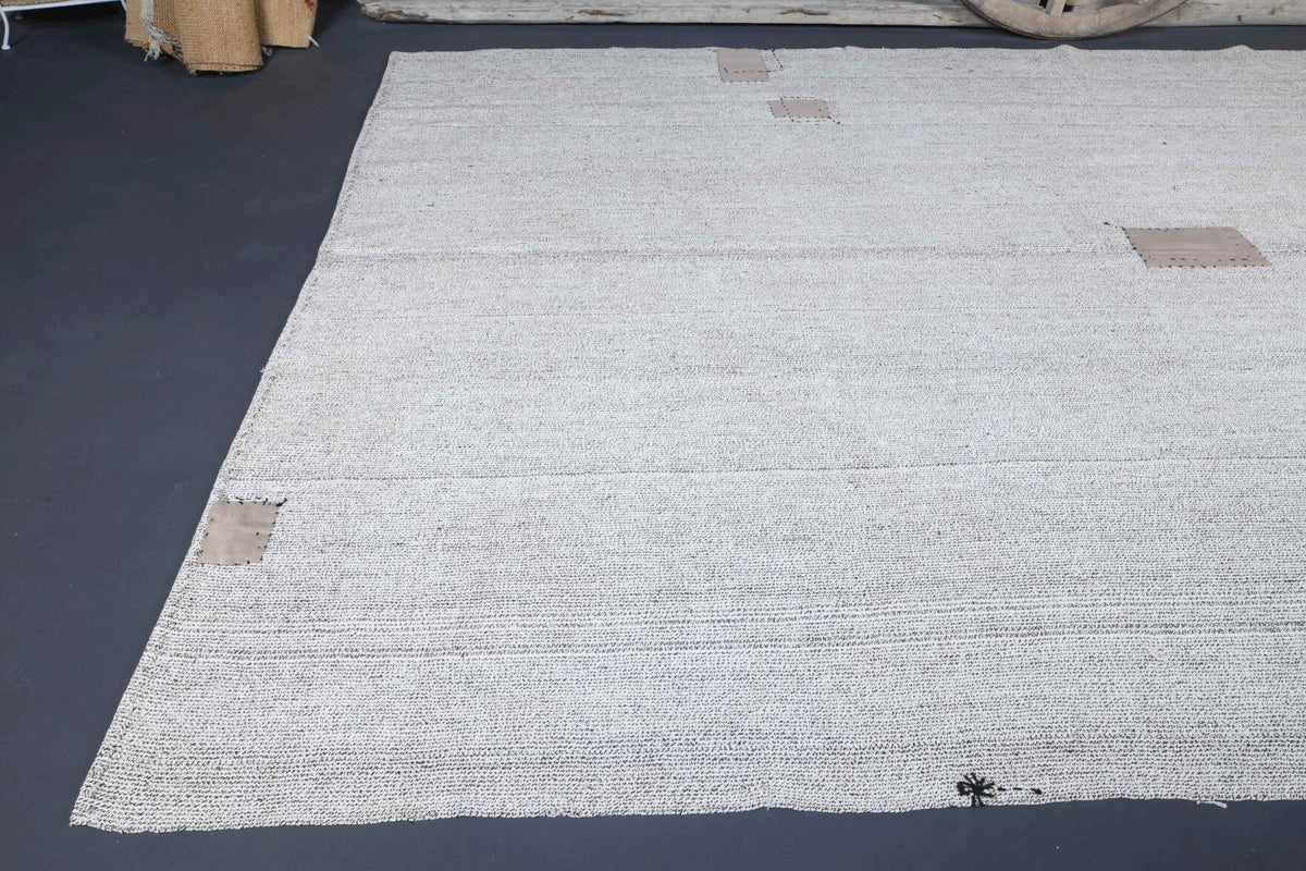 Vintage White Kilim Area Rug