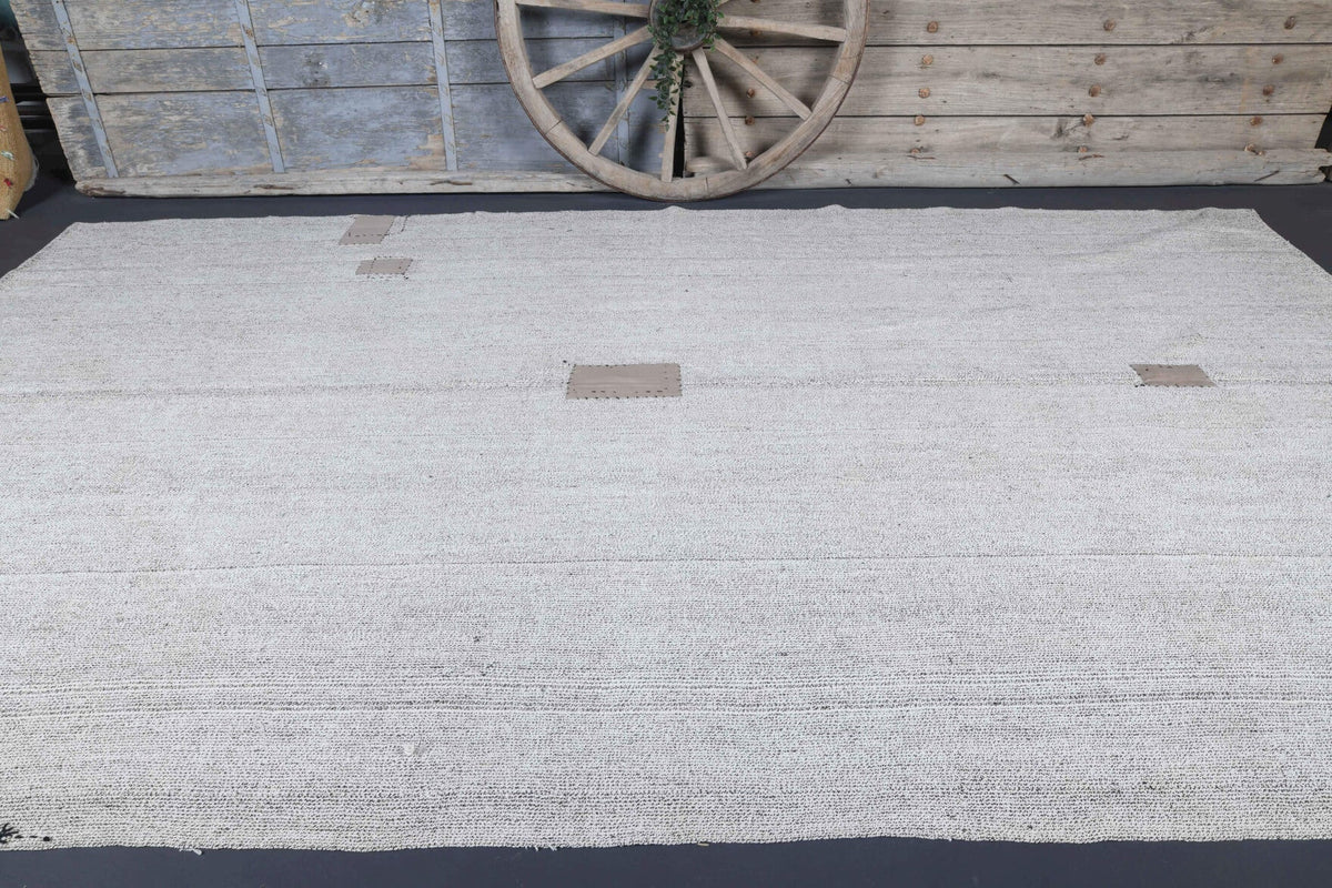 Vintage White Kilim Area Rug