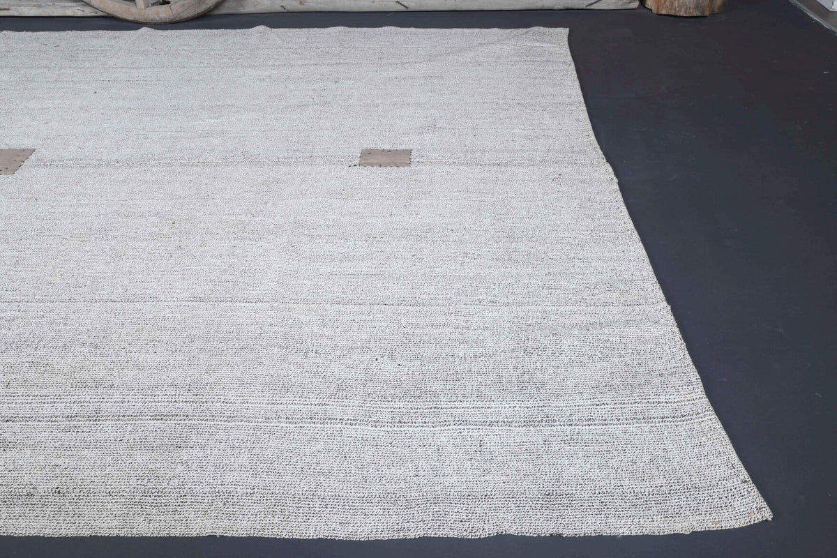 Vintage White Kilim Area Rug