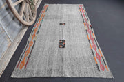 1960'lardan Anadolu kökenli bordürlü el dokuma vintage kilim, 140x268 cm