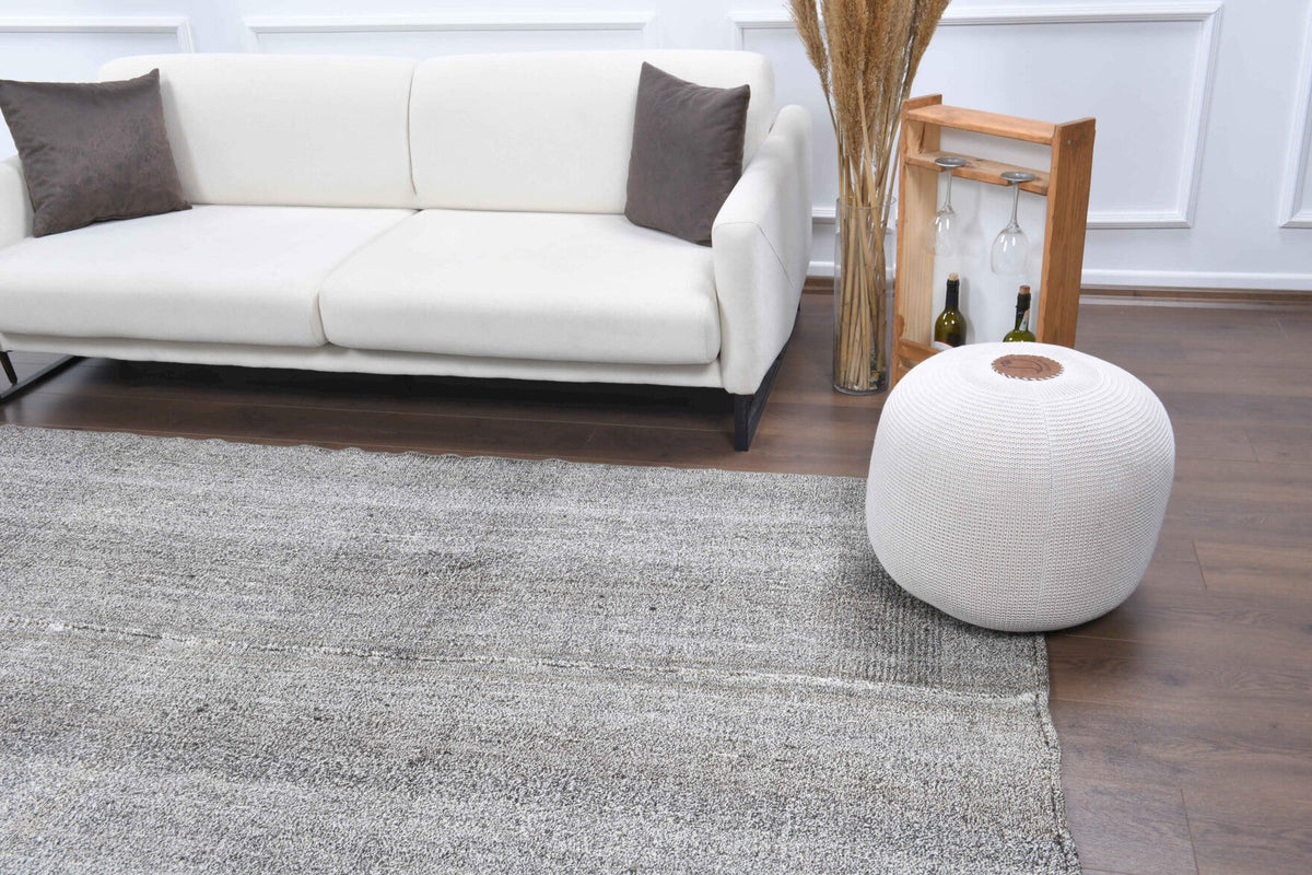 Vintage Solid Gray Area Rug