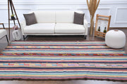 1960'lardan Anadolu kökenli ikat desenli el dokuma vintage kilim, 175x317 cm
