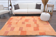 1970'lerden Anadolu kökenli düz zeminli el dokuma vintage kilim, 190x230 cm