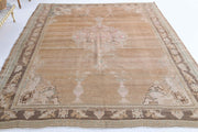 El yapımı vintage halı 229x277 cm oryantal desenli yün - detay görünümü