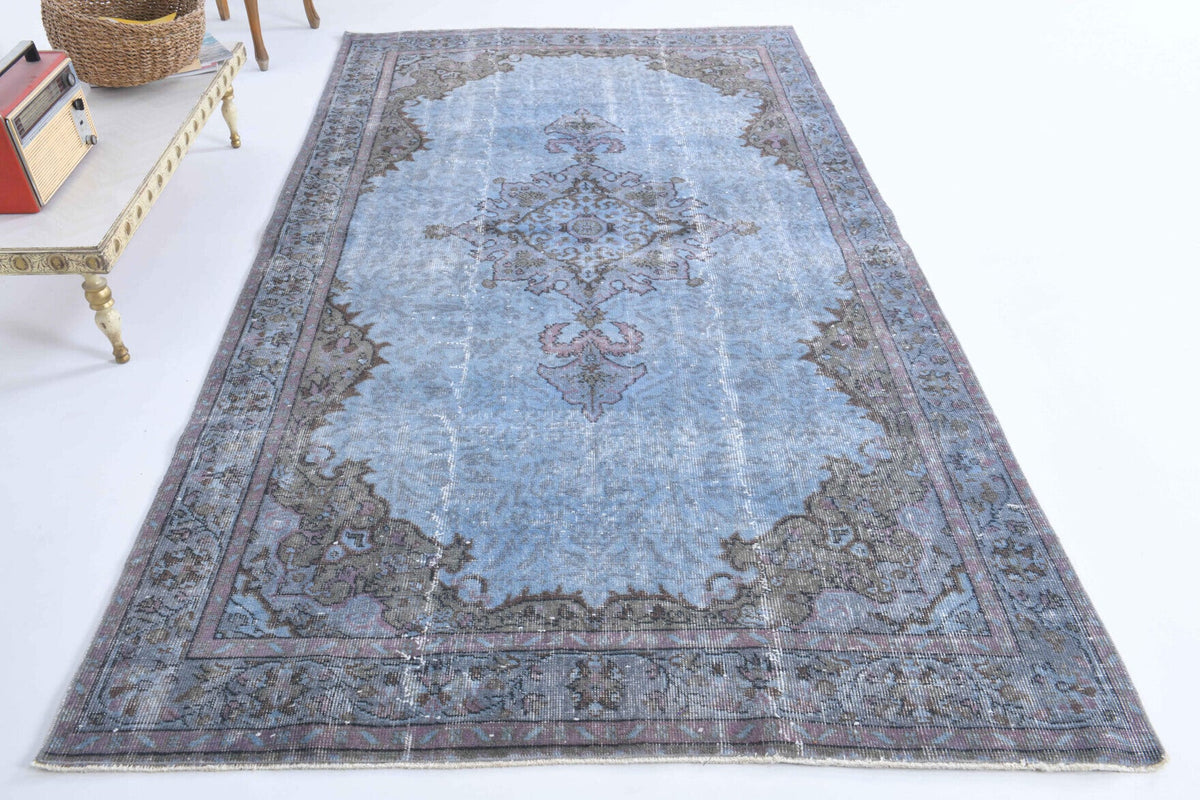 Vintage Oushak Blue Area Rug