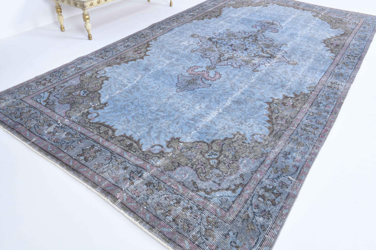 Vintage Oushak Blue Area Rug