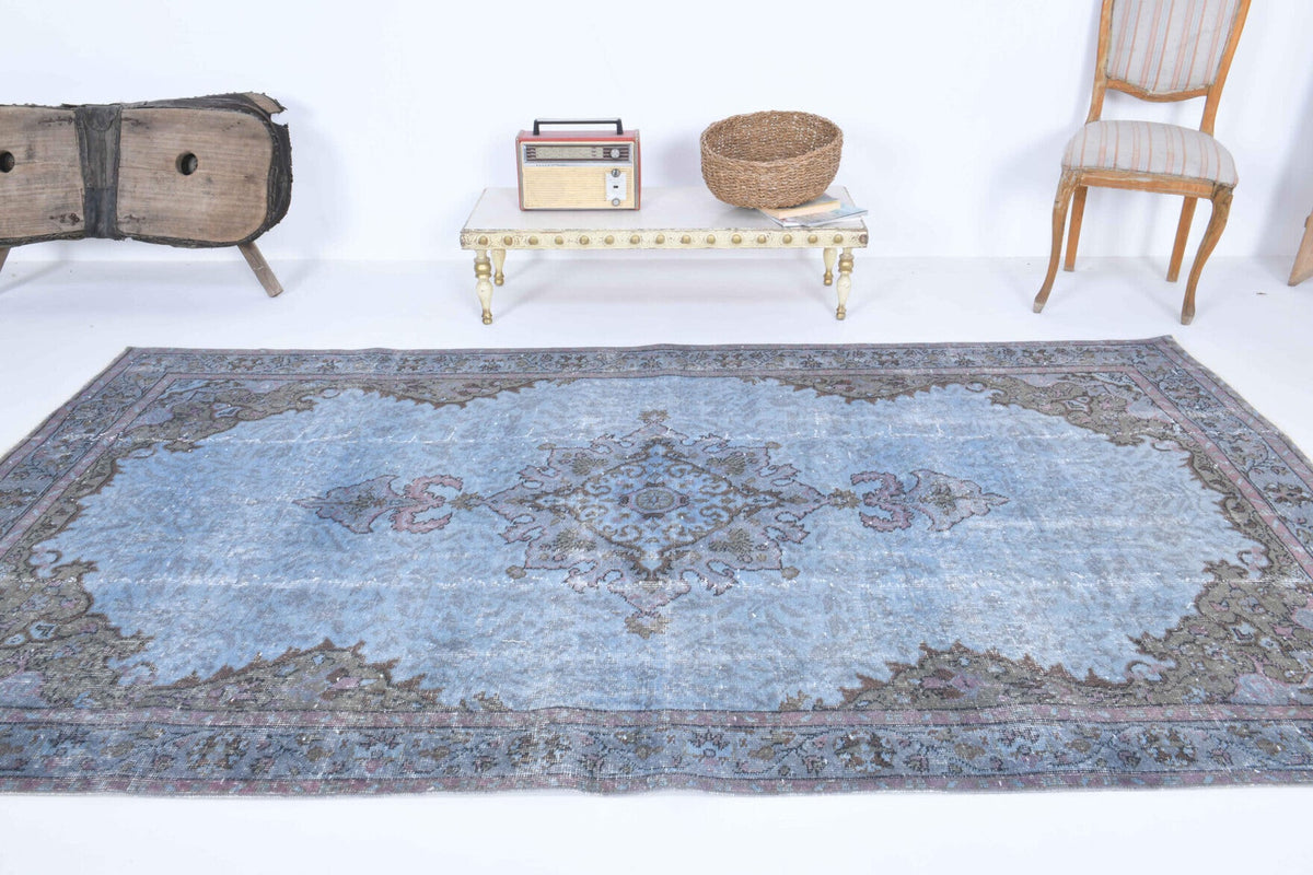 Vintage Oushak Blue Area Rug