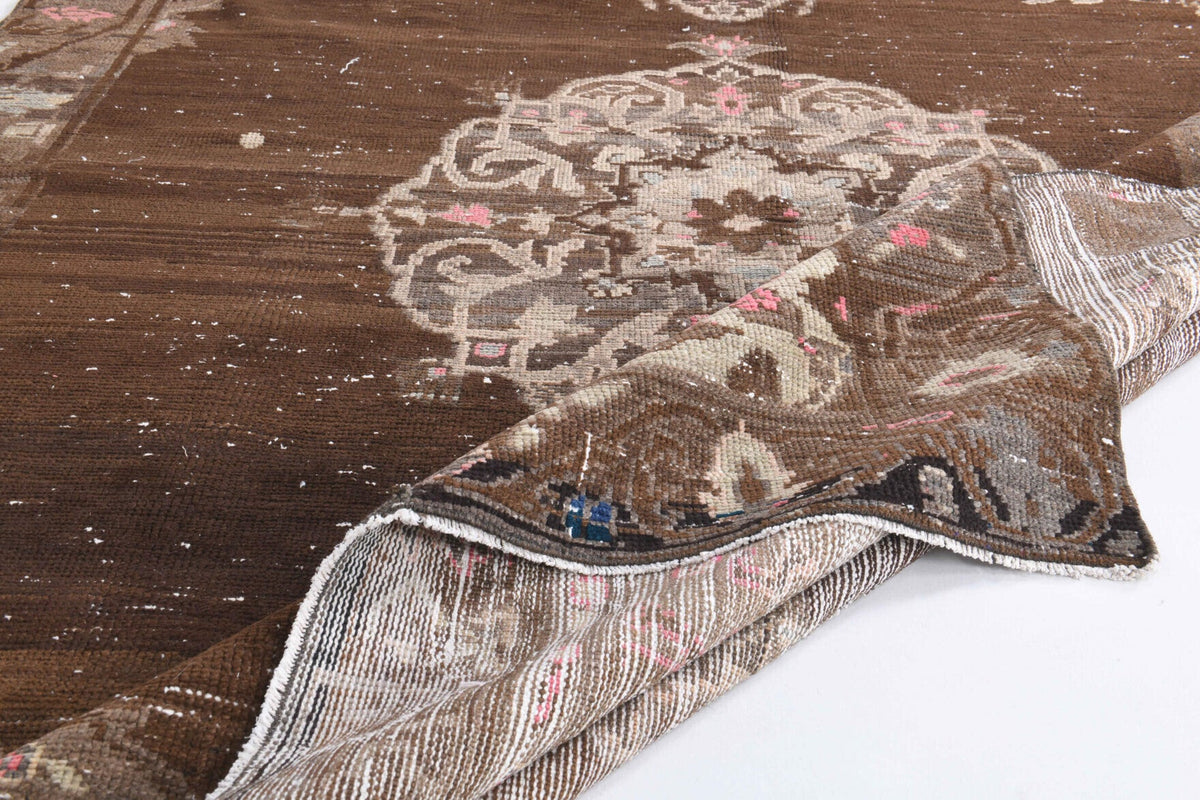 Brown Oushak Vintage Area Rug