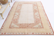 1970'lerden Milas kökenli ikat desenli el dokuma vintage halı, 160x235 cm