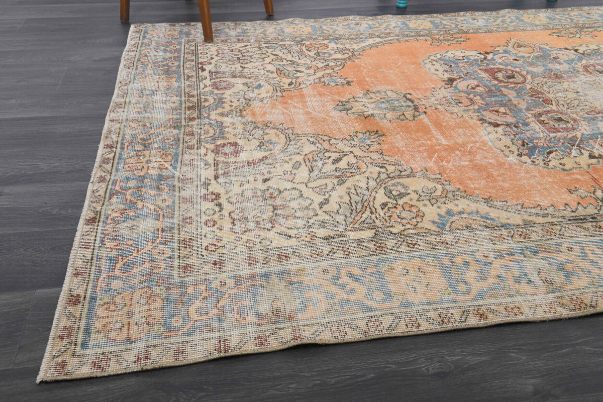 El yapımı vintage halı 183x274 cm oryantal desenli yün - desen detayı