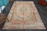 El yapımı vintage halı 201x315 cm oryantal desenli yün - detay görünümü