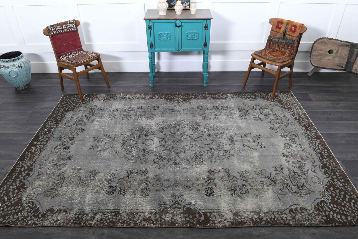El yapımı vintage halı 188x300 cm oryantal desenli yün - desen detayı
