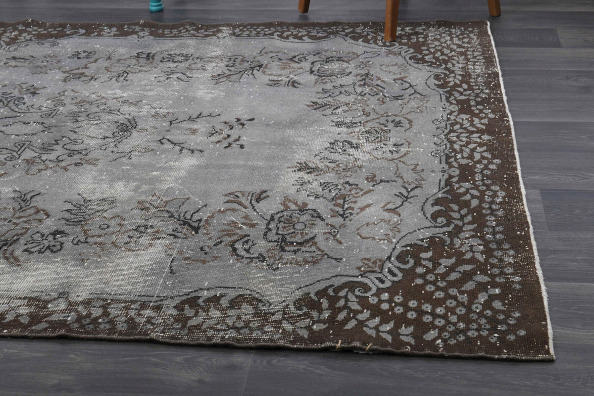 El yapımı vintage halı 188x300 cm oryantal desenli yün - mekan görünümü