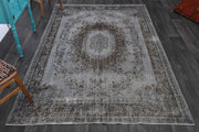 El yapımı vintage halı 183x290 cm oryantal desenli yün - detay görünümü