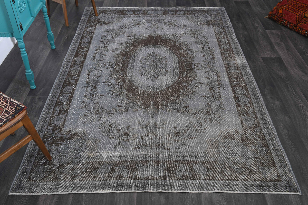 El yapımı vintage halı 183x290 cm oryantal desenli yün - detay görünümü