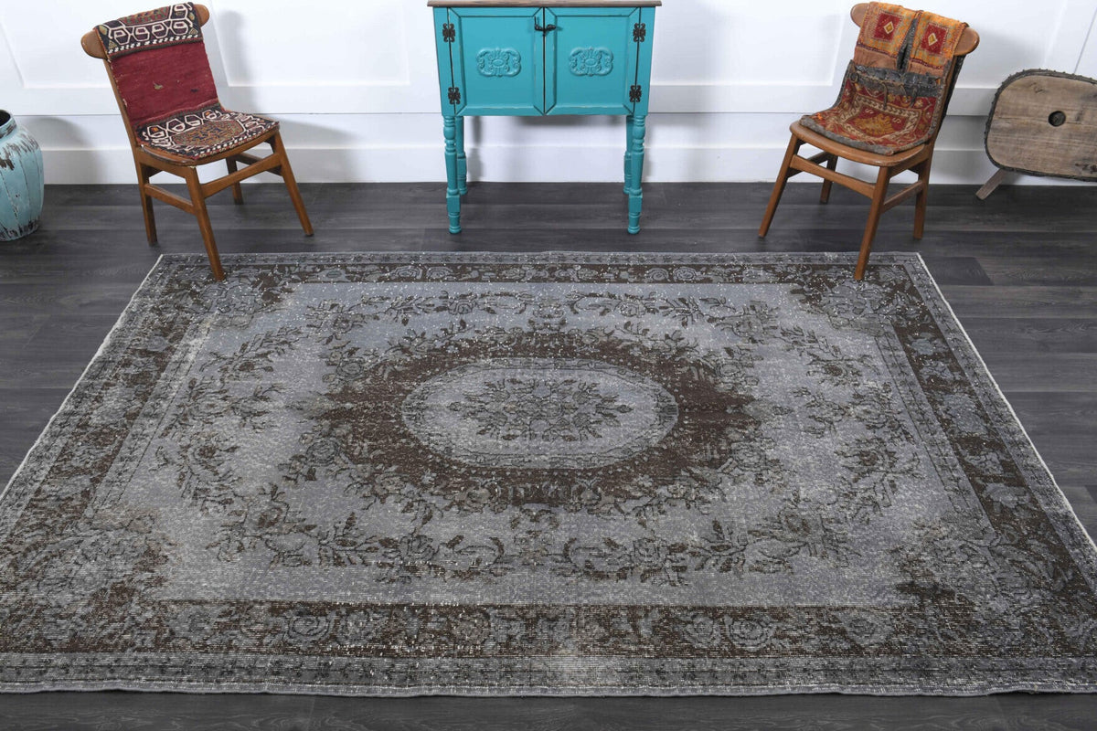 El yapımı vintage halı 183x290 cm oryantal desenli yün - desen detayı
