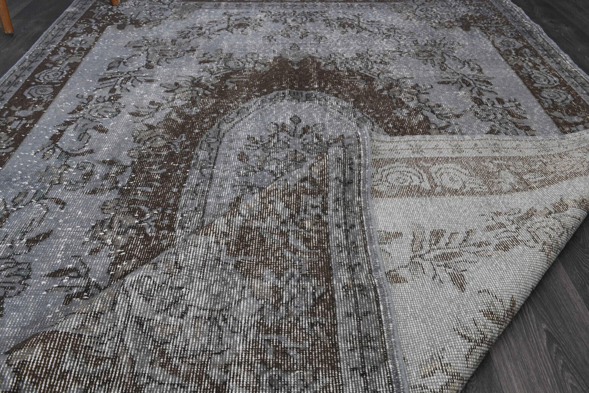 El yapımı vintage halı 183x290 cm oryantal desenli yün - üstten görünüm