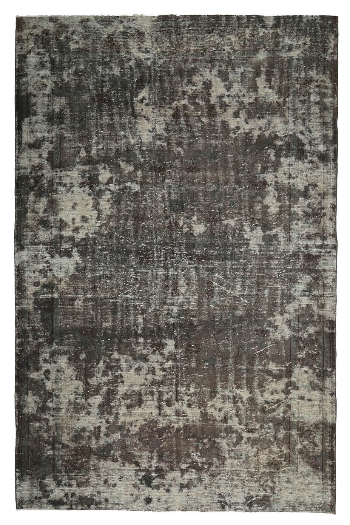 El yapımı vintage halı 183x305 cm soyut desenli yün - detay görünümü