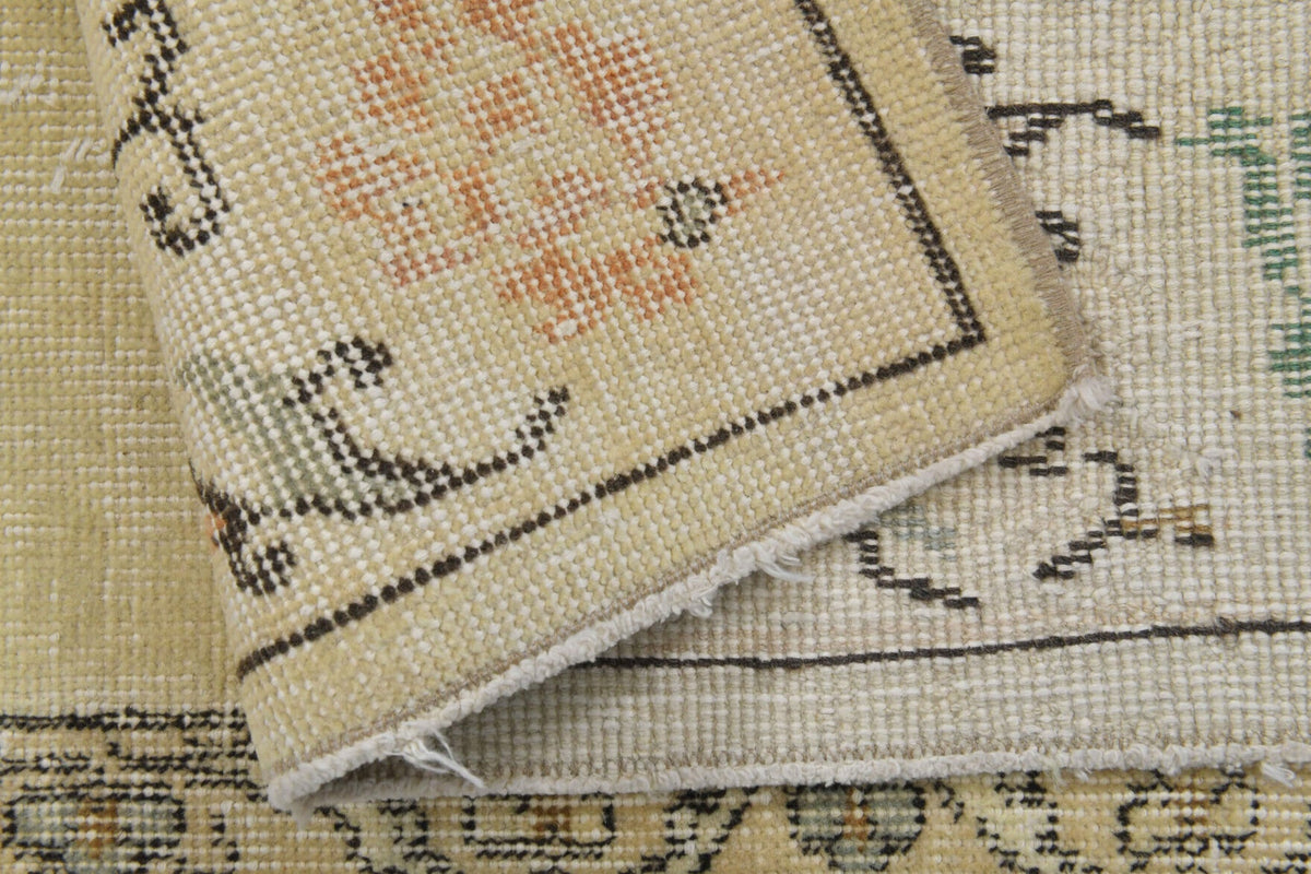 Beige Vintage Oushak Area Rug