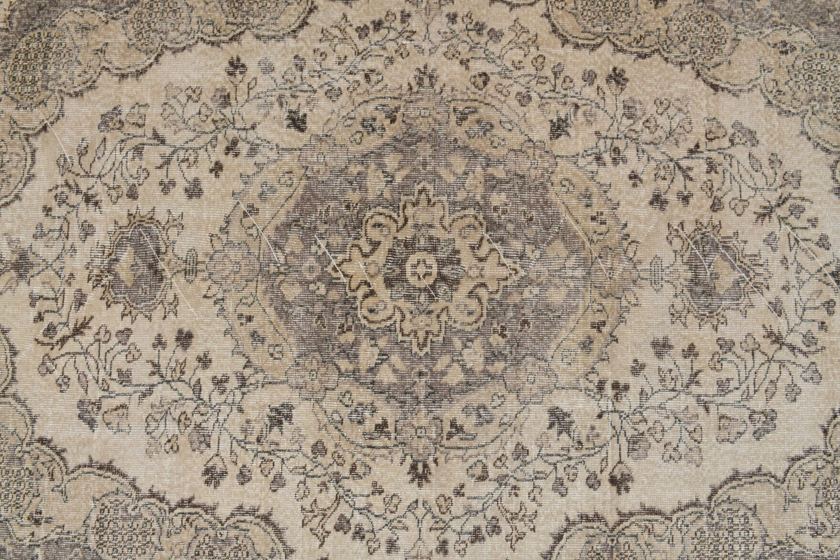 El yapımı vintage halı 211x300 cm oryantal desenli yün - mekan görünümü