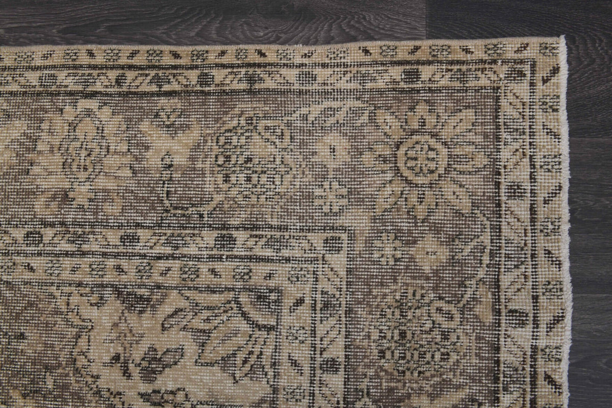 El yapımı vintage halı 211x300 cm oryantal desenli yün - açık alan görünümü