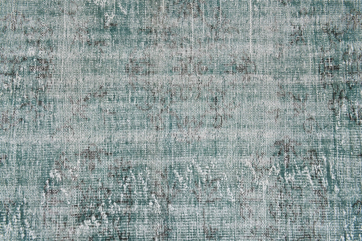 El yapımı vintage halı 185x307 cm soyut desenli yün - üstten görünüm