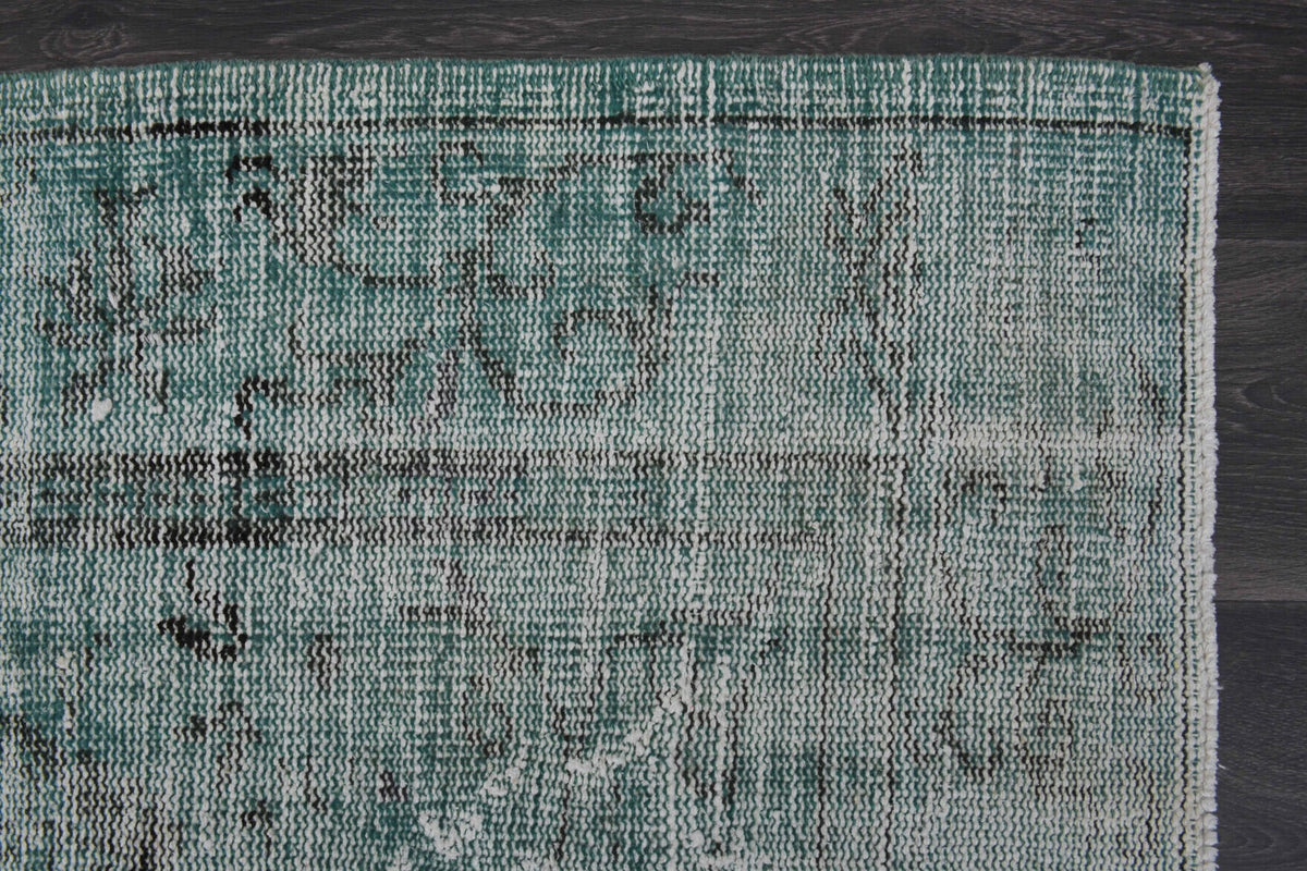El yapımı vintage halı 185x307 cm soyut desenli yün - farklı açıdan görünüm